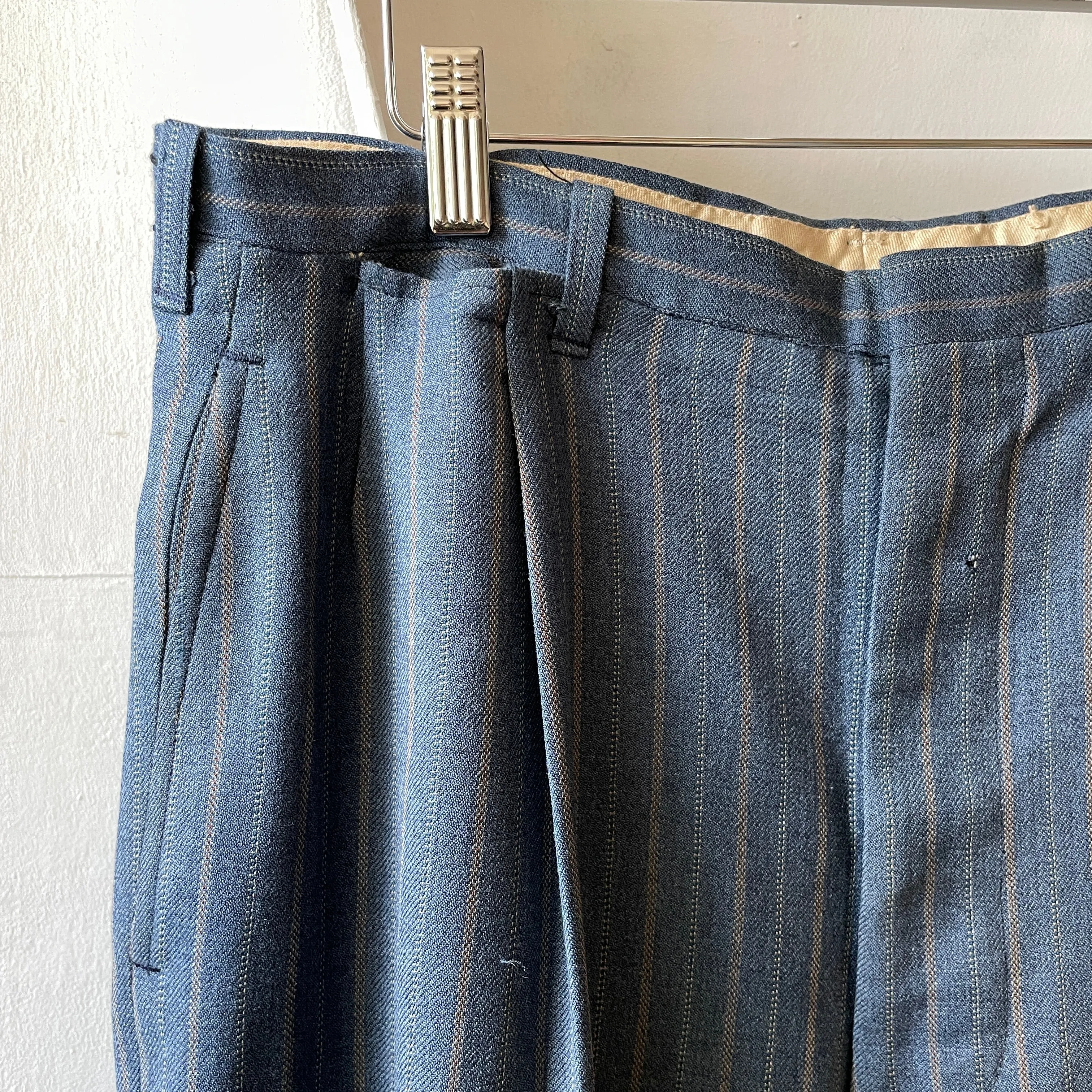 40’s Wool Striped Trousers - 32" x 28"