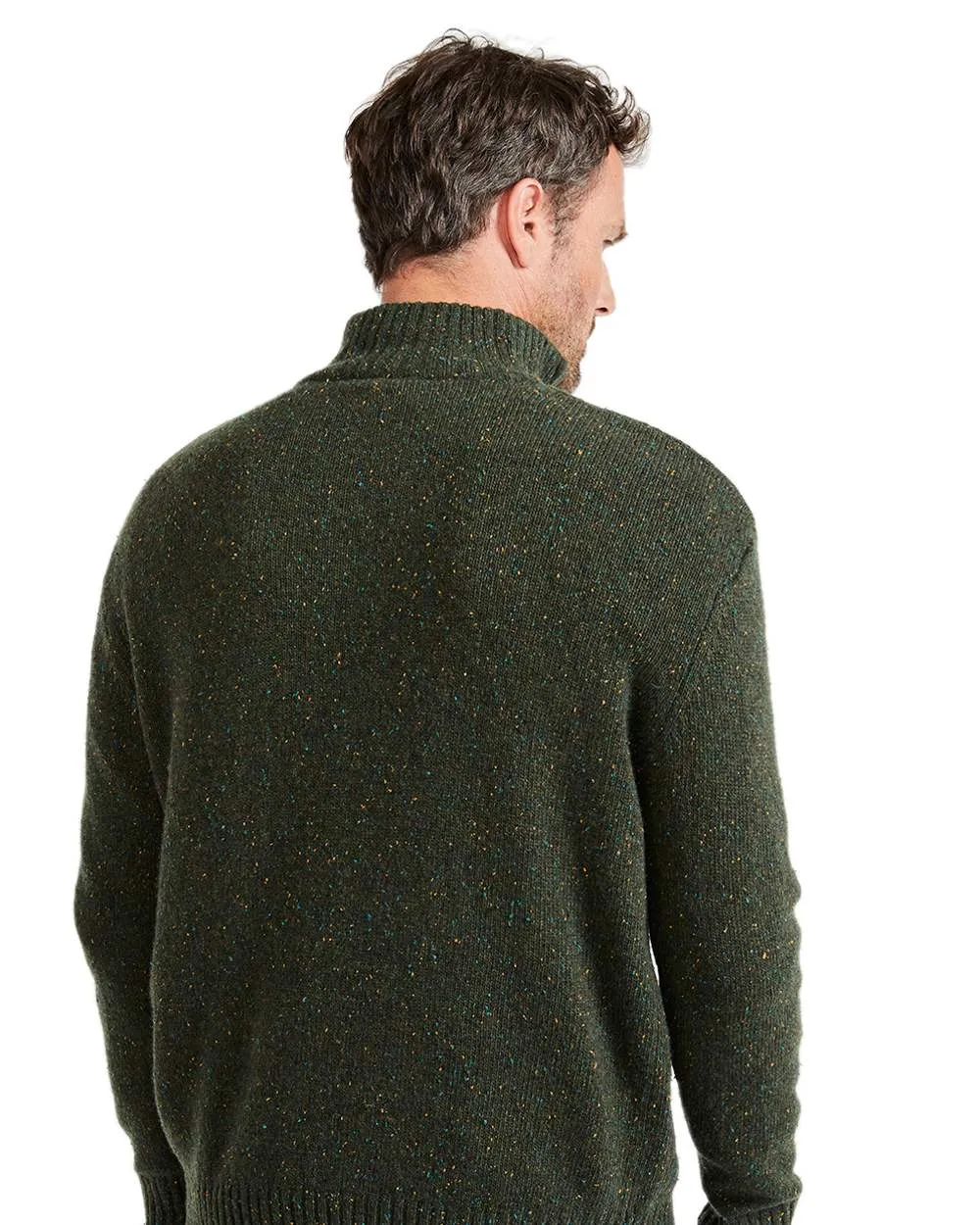 Aran Wool Zip Neck Sweater