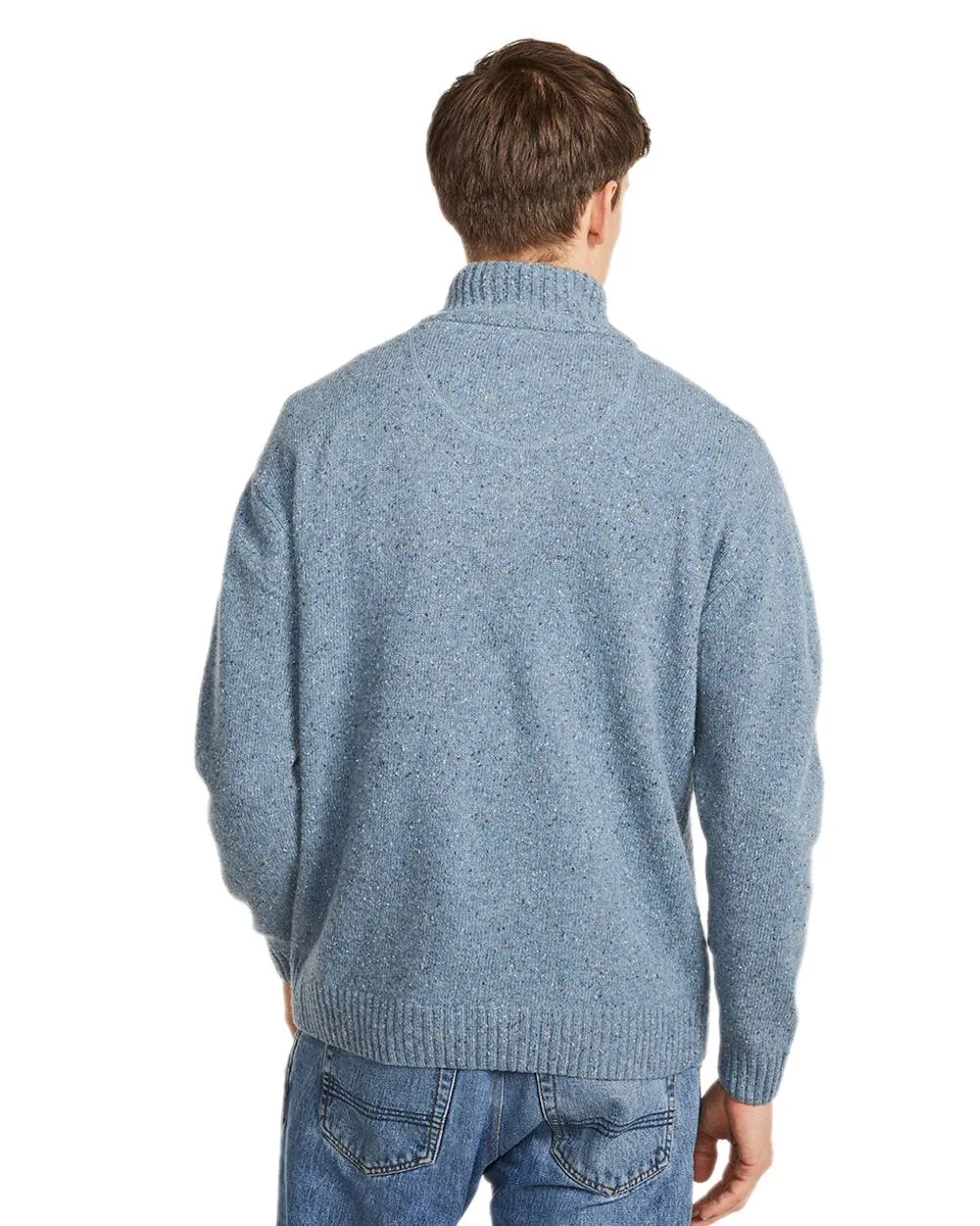 Aran Wool Zip Neck Sweater