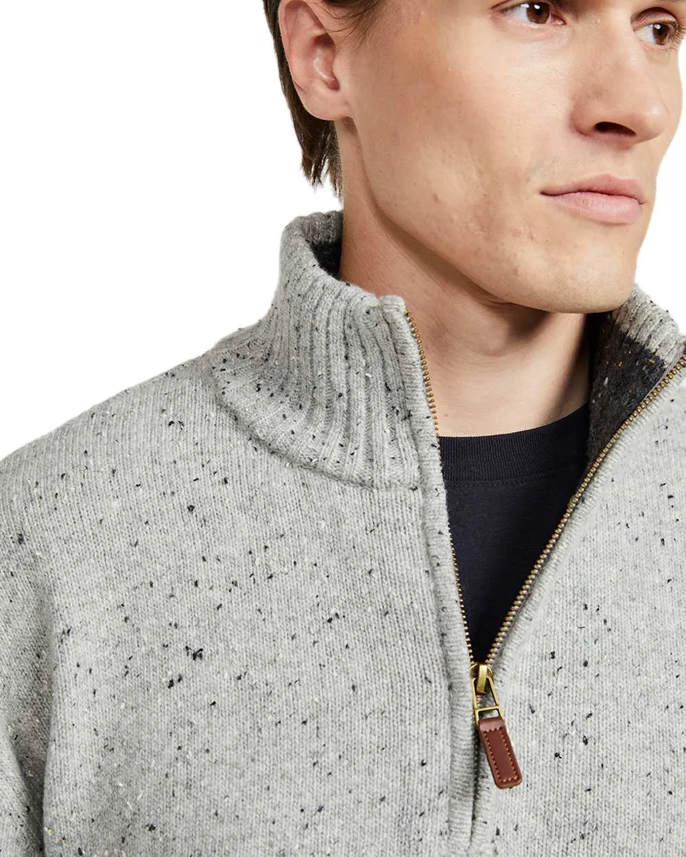 Aran Wool Zip Neck Sweater