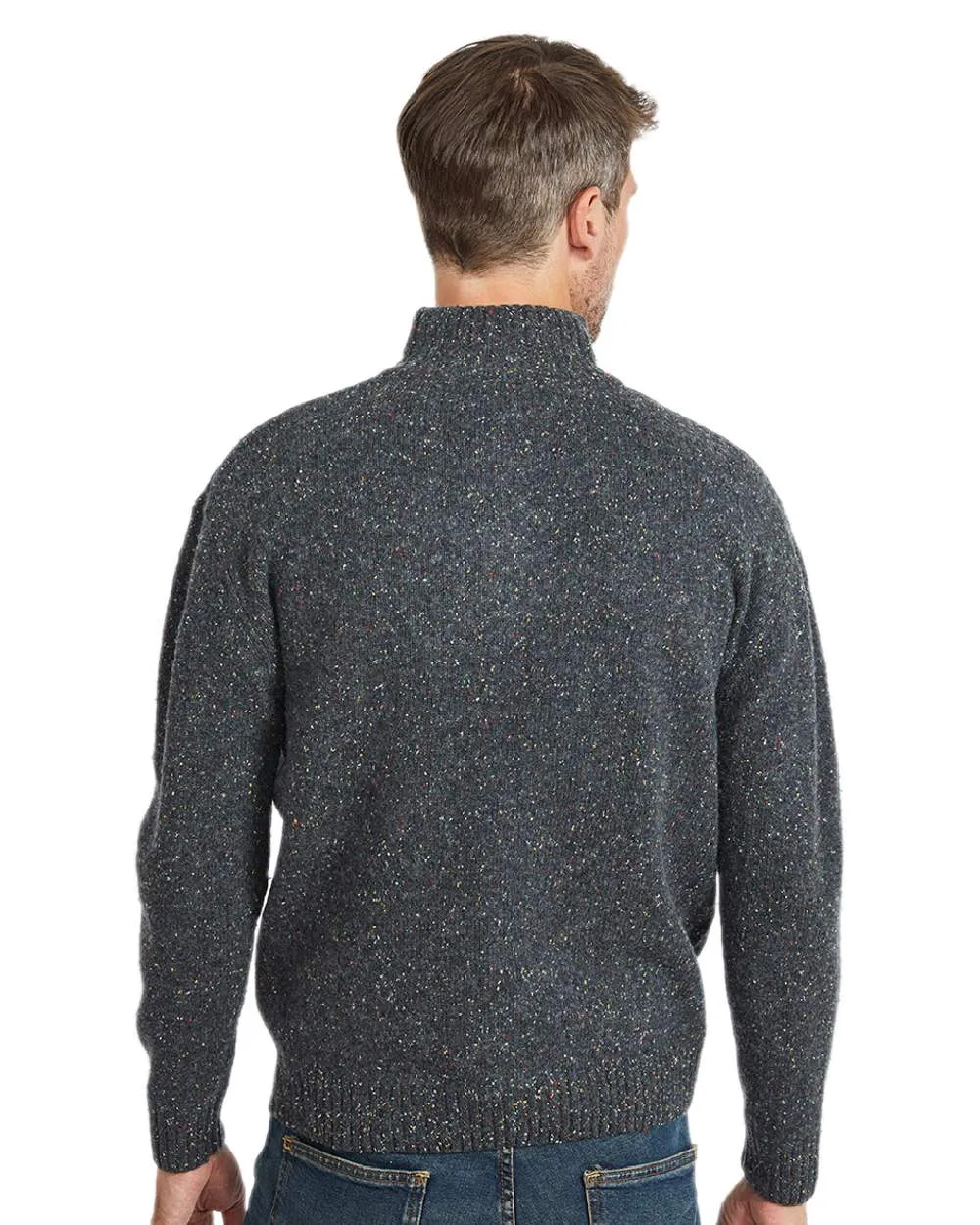 Aran Wool Zip Neck Sweater