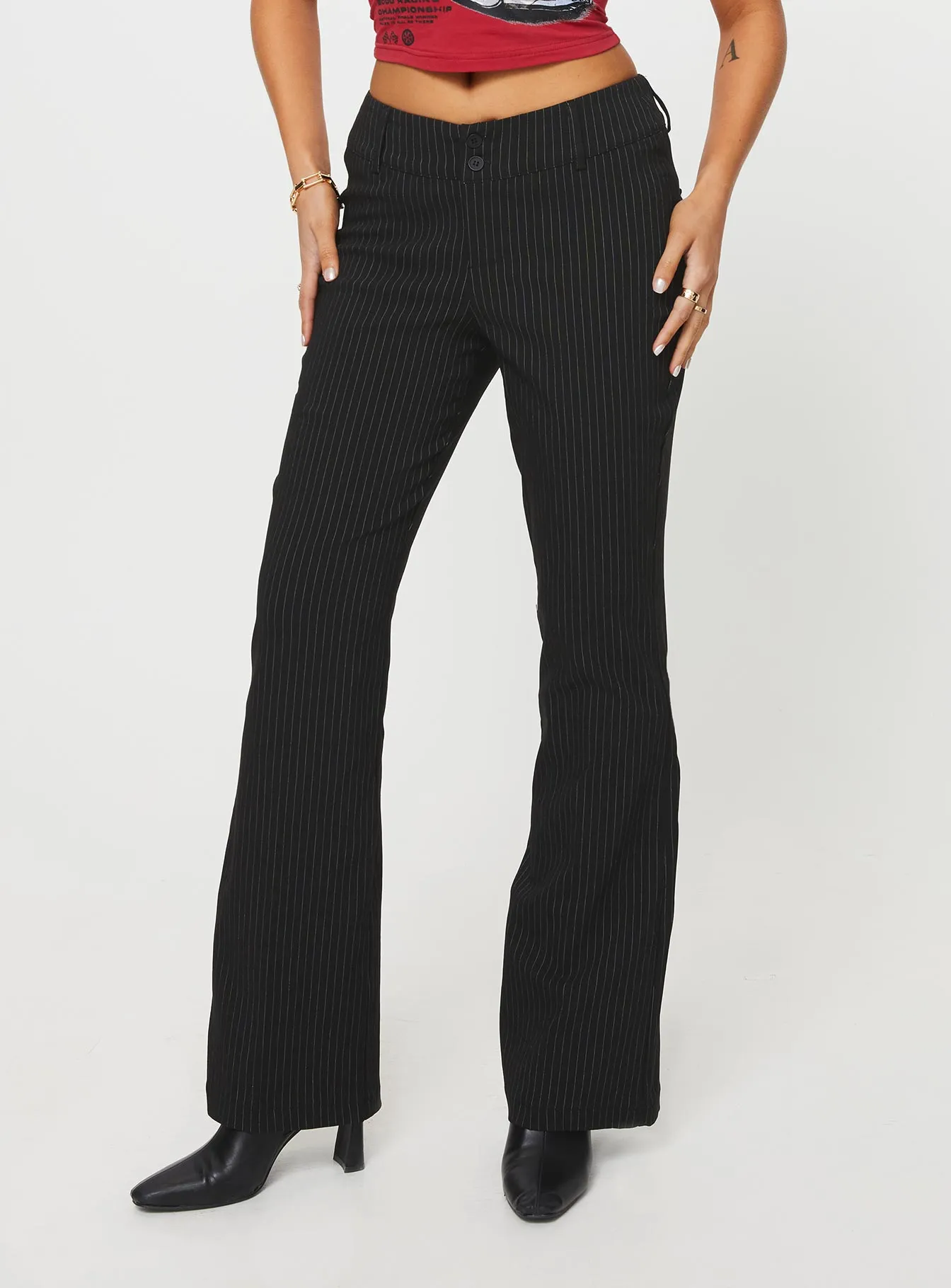 Archette Pant Black Pinstripe