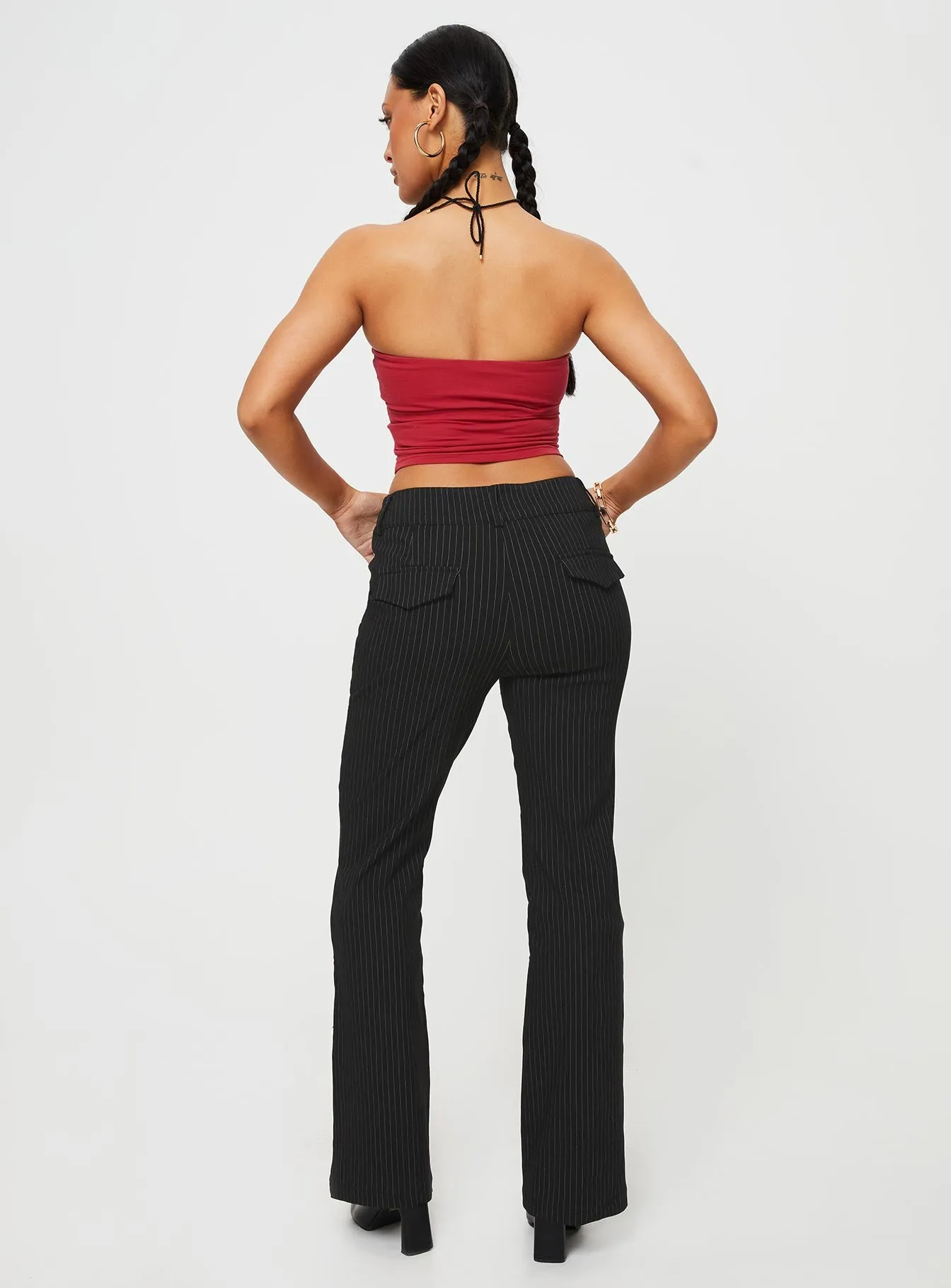 Archette Pant Black Pinstripe