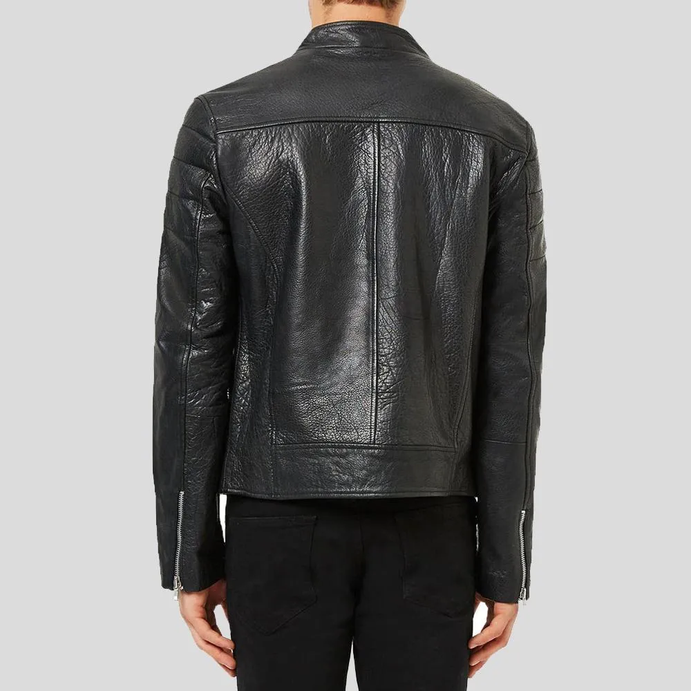 Barret Black Motorcycle Leather Jacket