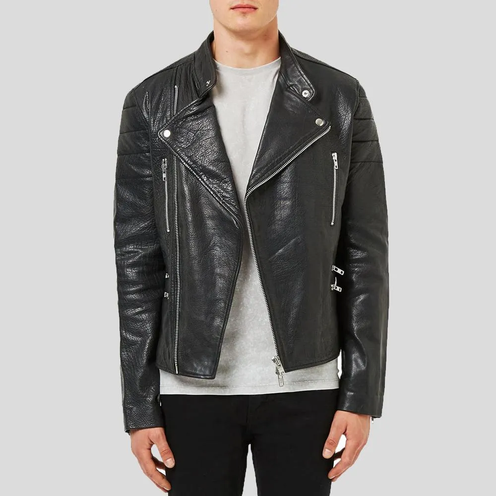 Barret Black Motorcycle Leather Jacket