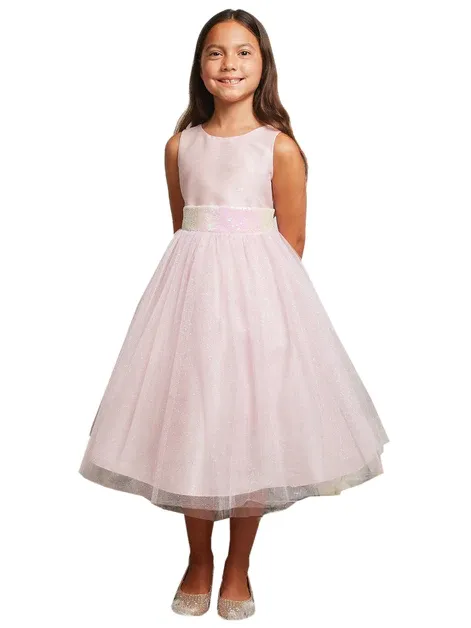 Big Girls Sequin Glitter Tulle Flower Girl Dress, Sizes 14.5-20.5