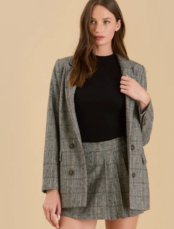 BP Double Breasted Blazer-Plaid