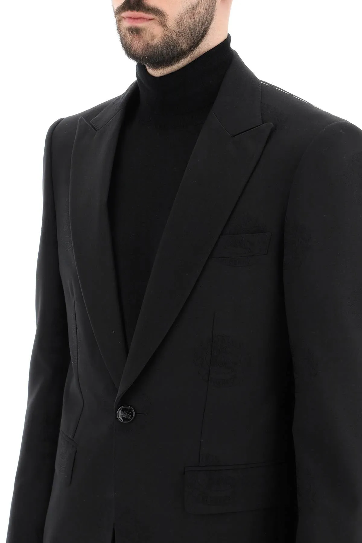 Burberry Tuxedo Jacket With Jacquard Details