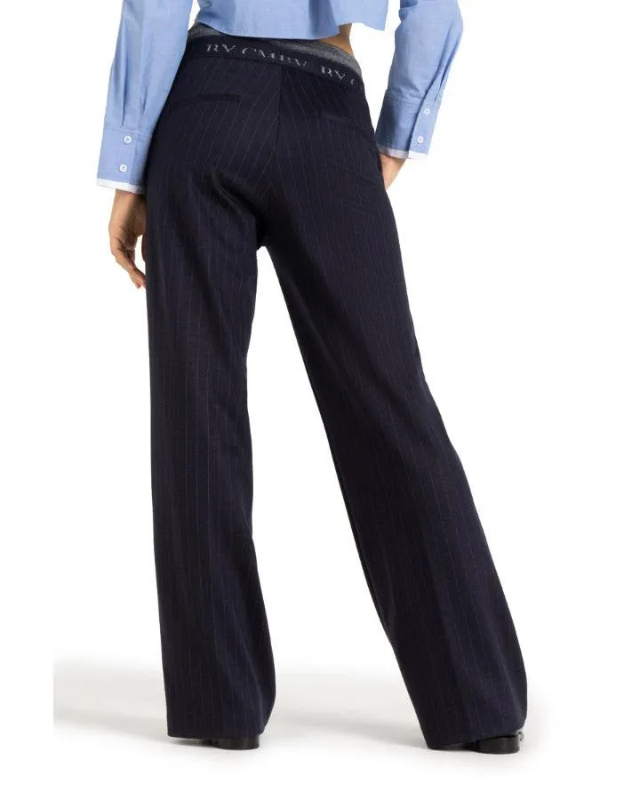 Cambio Ava Double Waist Pinstripe Pant