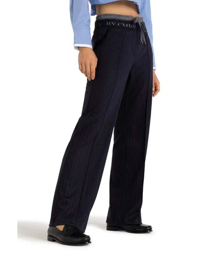 Cambio Ava Double Waist Pinstripe Pant