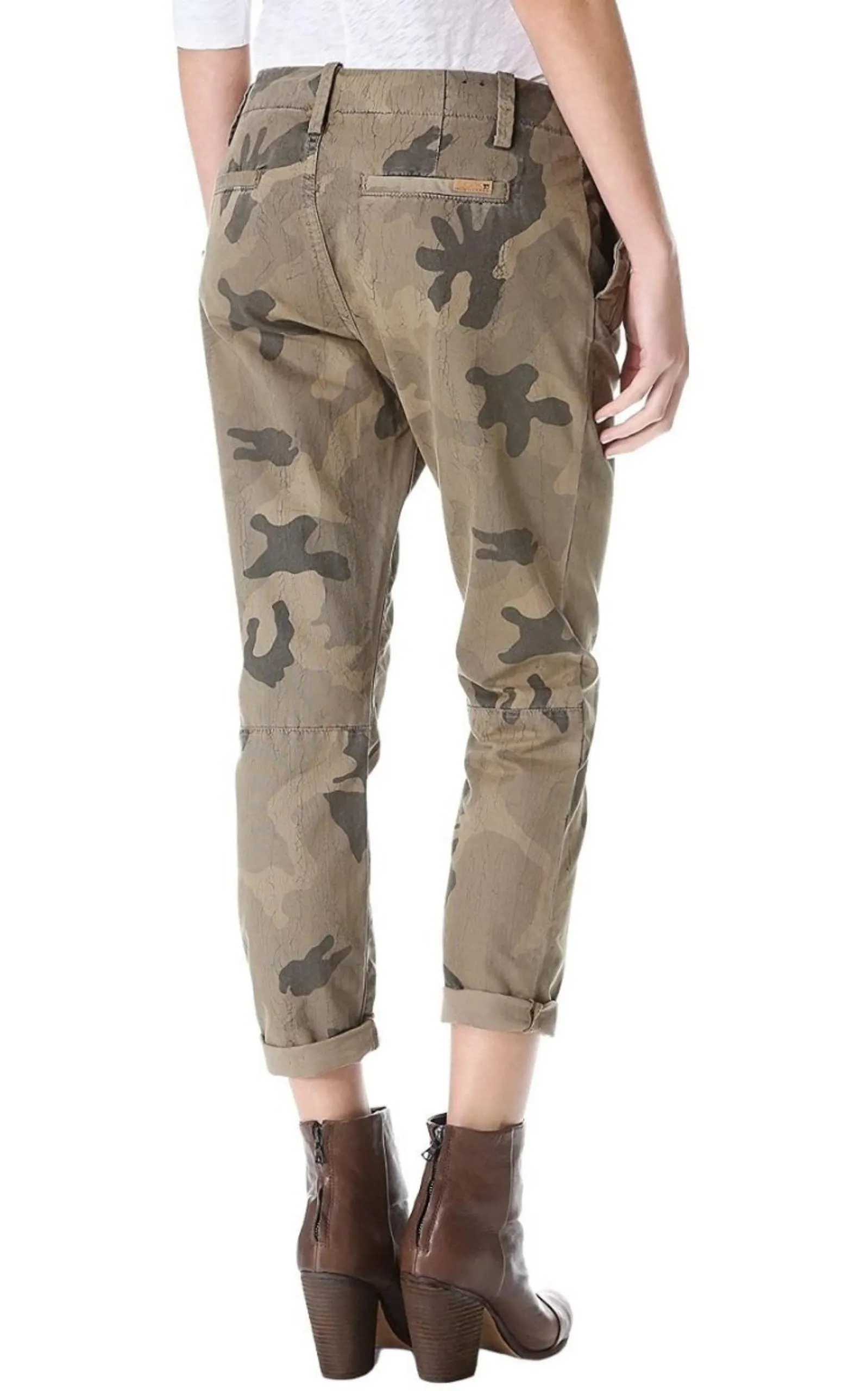 Camo Straight Leg Ankle Trousers