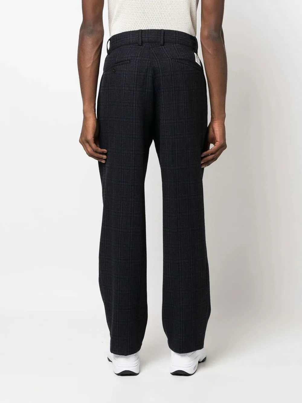 Checked Straight-Leg Trousers