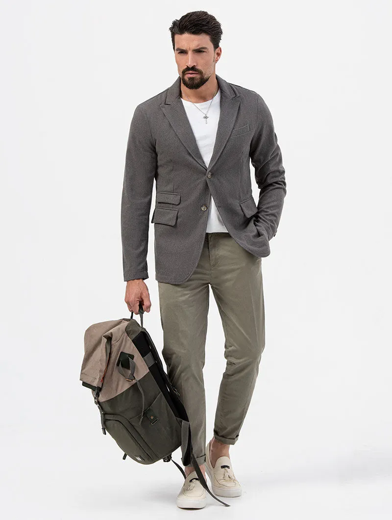 COLIN SINGLE BREASTED BLAZER IN DARK GREY