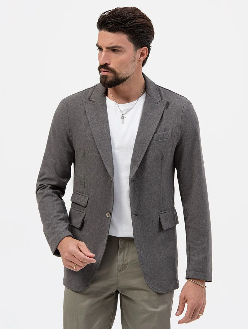 COLIN SINGLE BREASTED BLAZER IN DARK GREY