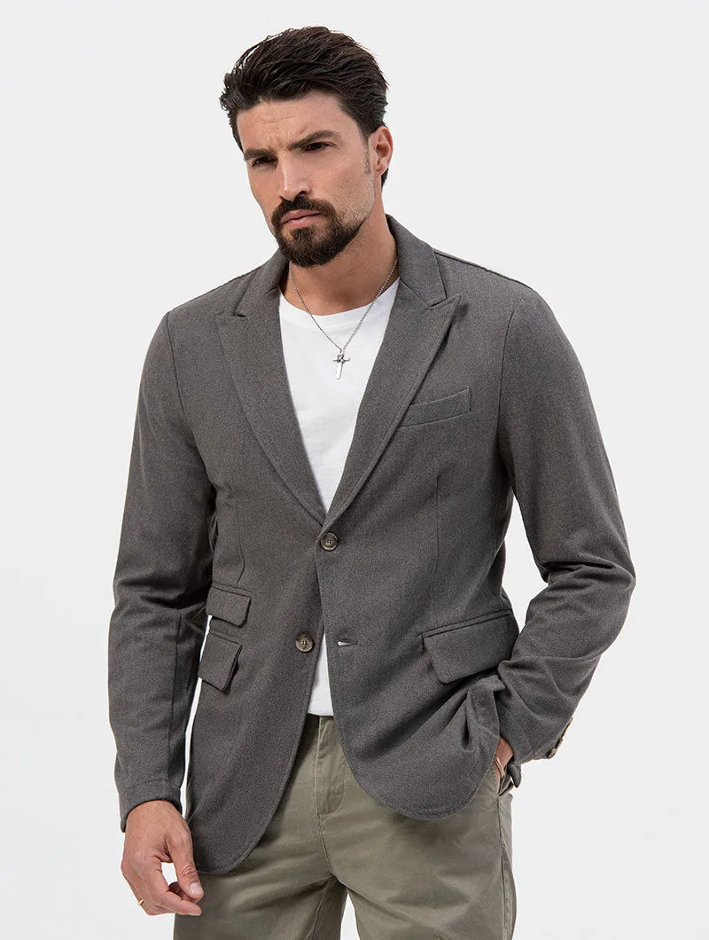 COLIN SINGLE BREASTED BLAZER IN DARK GREY