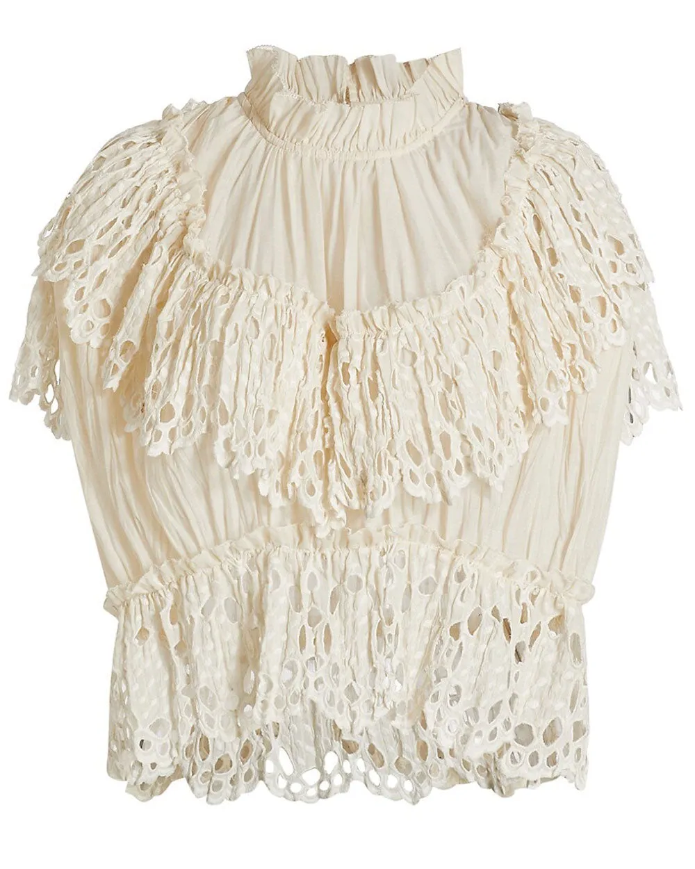 Cream Elise Eyelet Top