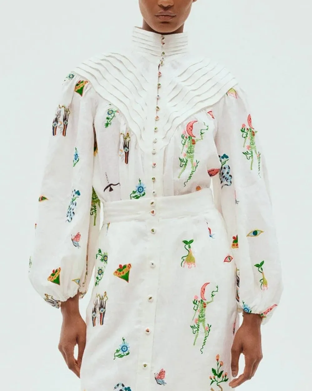 Cream Embroidered Atticus Shirt