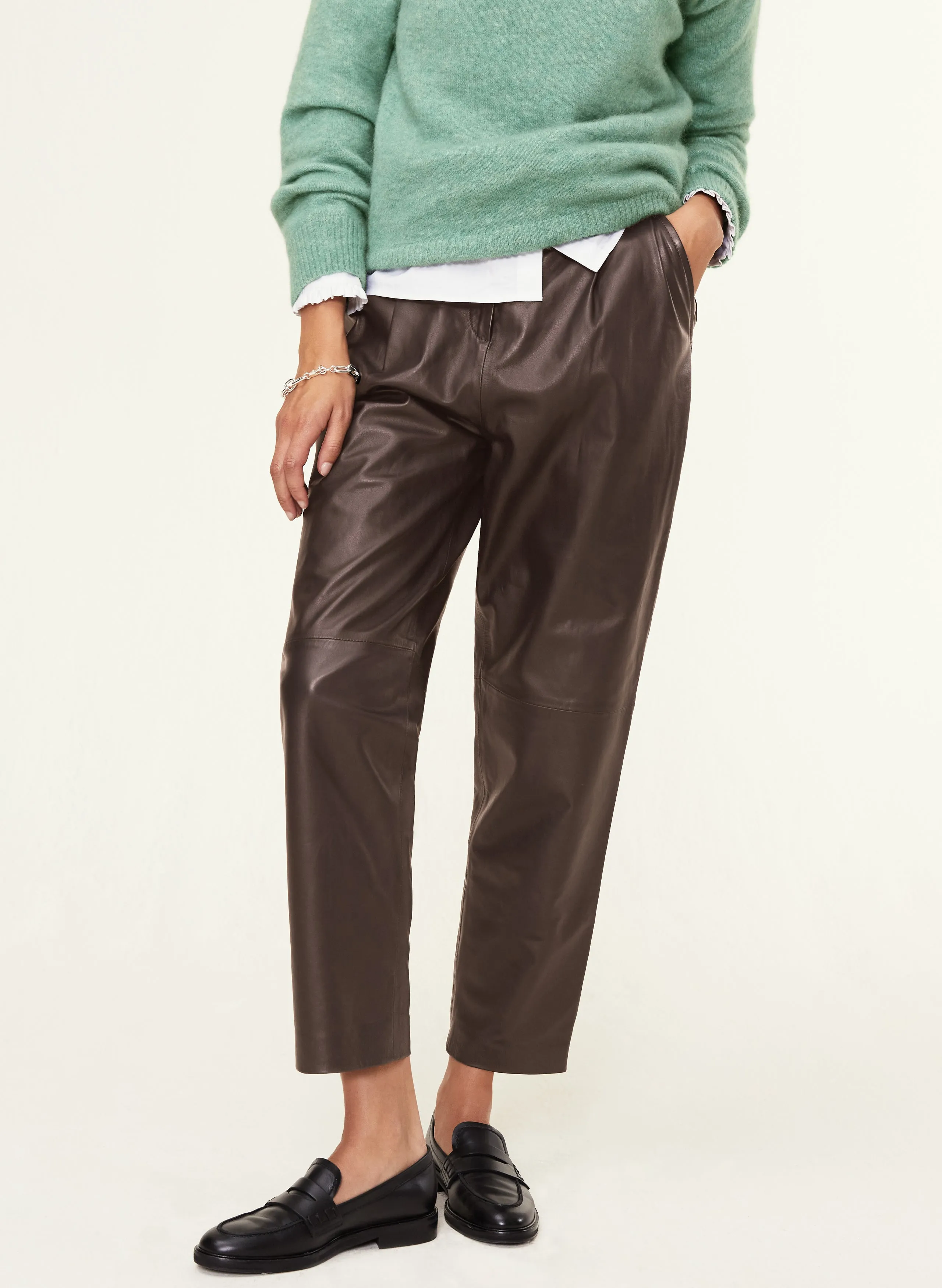 Faiza Leather Trousers