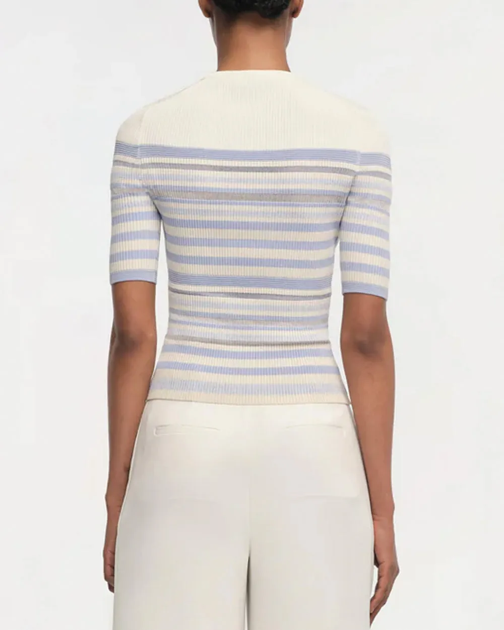 French Blue Stripe Short Sleeve Elena Top