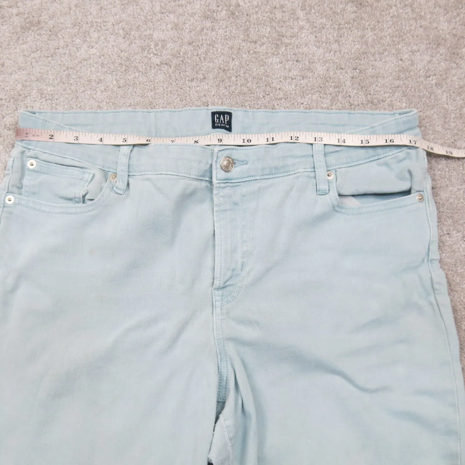 Gap Womens 3 Regular Legging Jeans Denim Stretch Mid Rise Light Blue Size 33