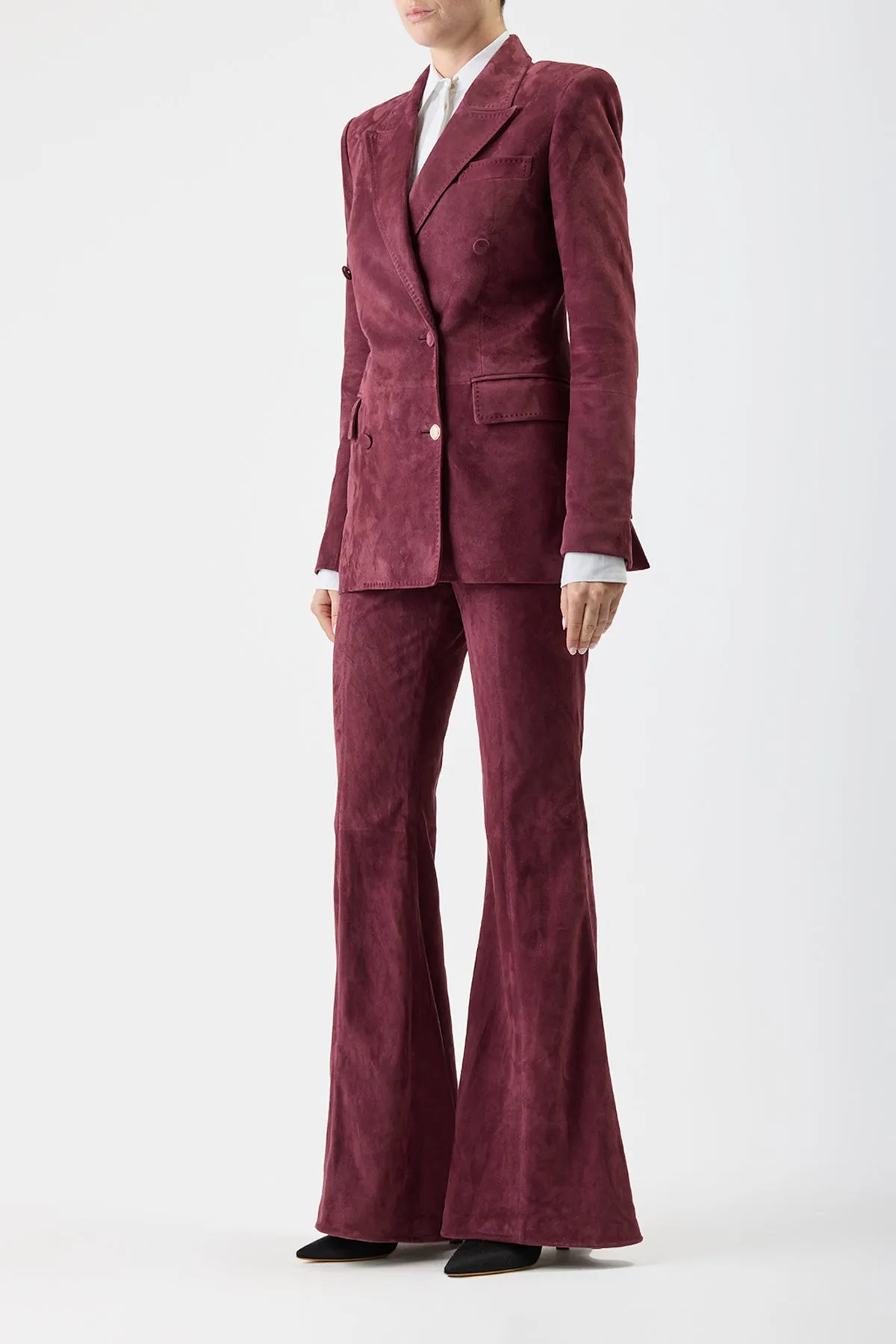 Gavin Blazer in Deep Bordeaux Suede