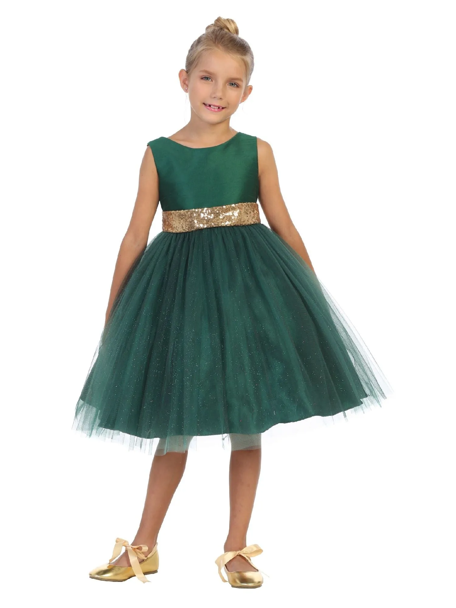 Girls Multi Color Sequin Glitter Tulle Special Occasion Dress 2-12