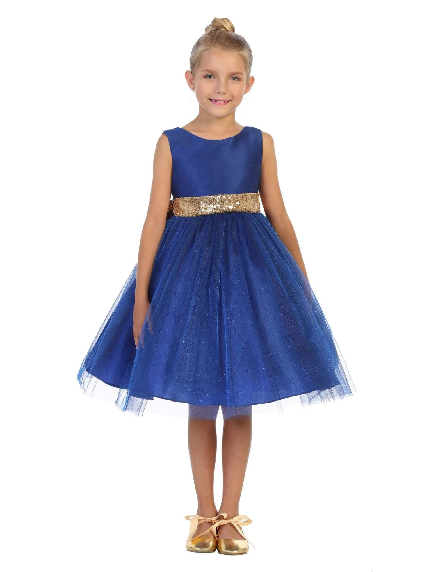 Girls Multi Color Sequin Glitter Tulle Special Occasion Dress 2-12