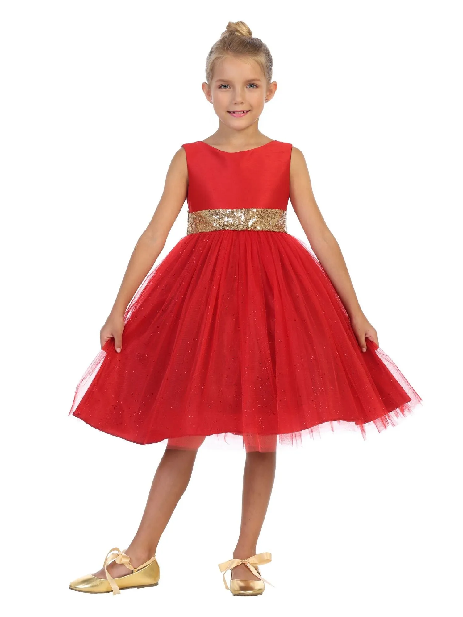 Girls Multi Color Sequin Glitter Tulle Special Occasion Dress 2-12