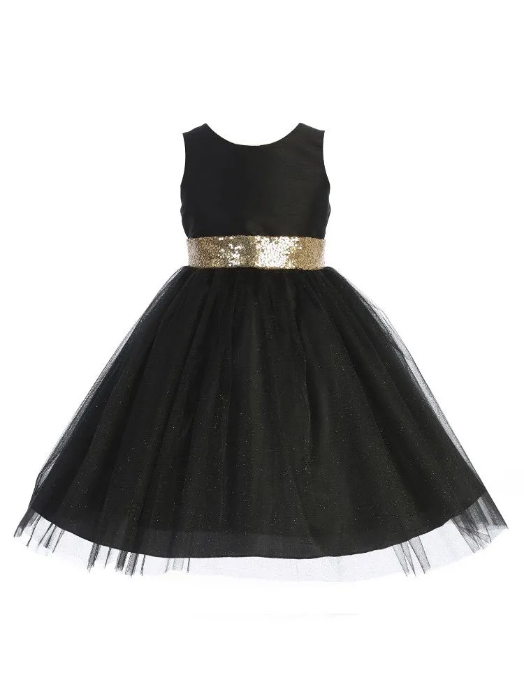 Girls Multi Color Sequin Glitter Tulle Special Occasion Dress 2-12