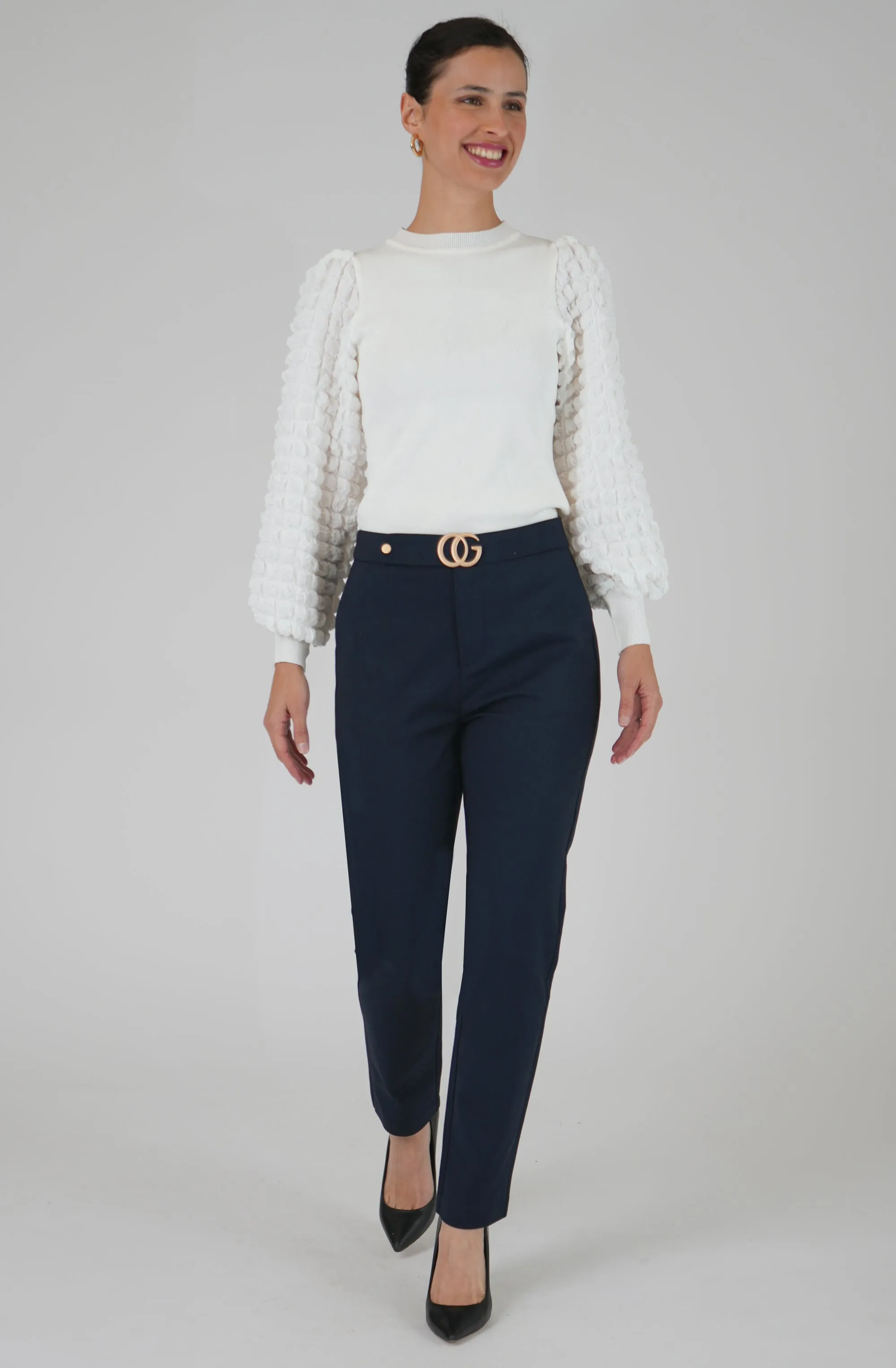 Gold CG Buckle Straight Leg Pant