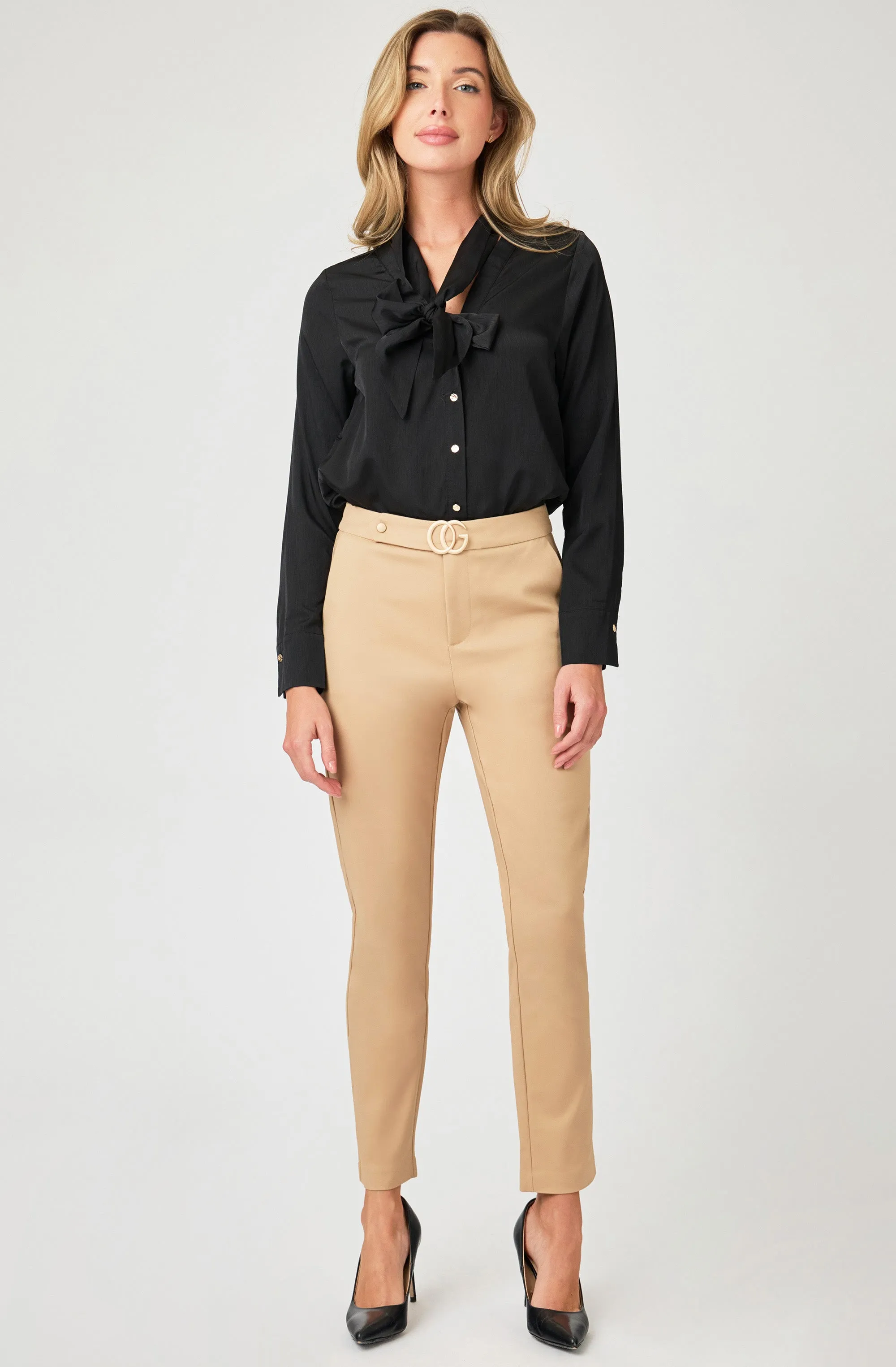 Gold CG Buckle Straight Leg Pant