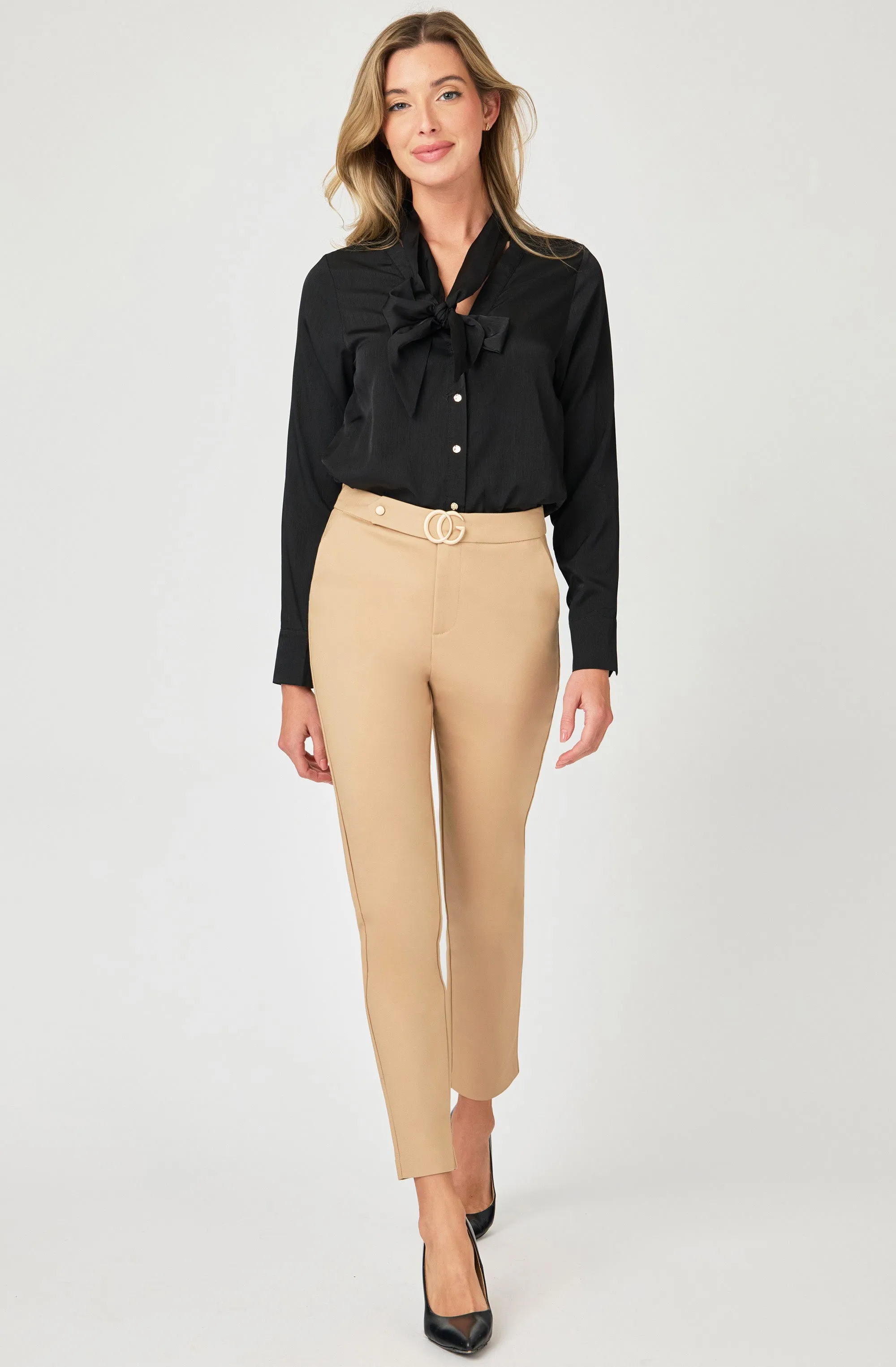 Gold CG Buckle Straight Leg Pant