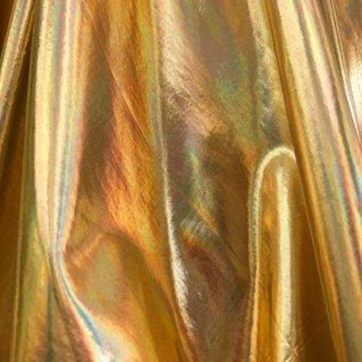 Gold Metallic Iridescent Foil Spandex Fabric