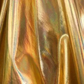 Gold Metallic Iridescent Foil Spandex Fabric