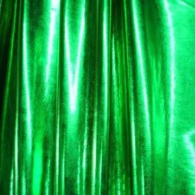 Green Metallic Foil Spandex Apparel Fabric