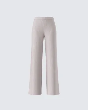 Jaelyn Beige Pinstripe Trouser