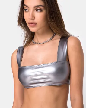 Katie Top in Metallic Silver