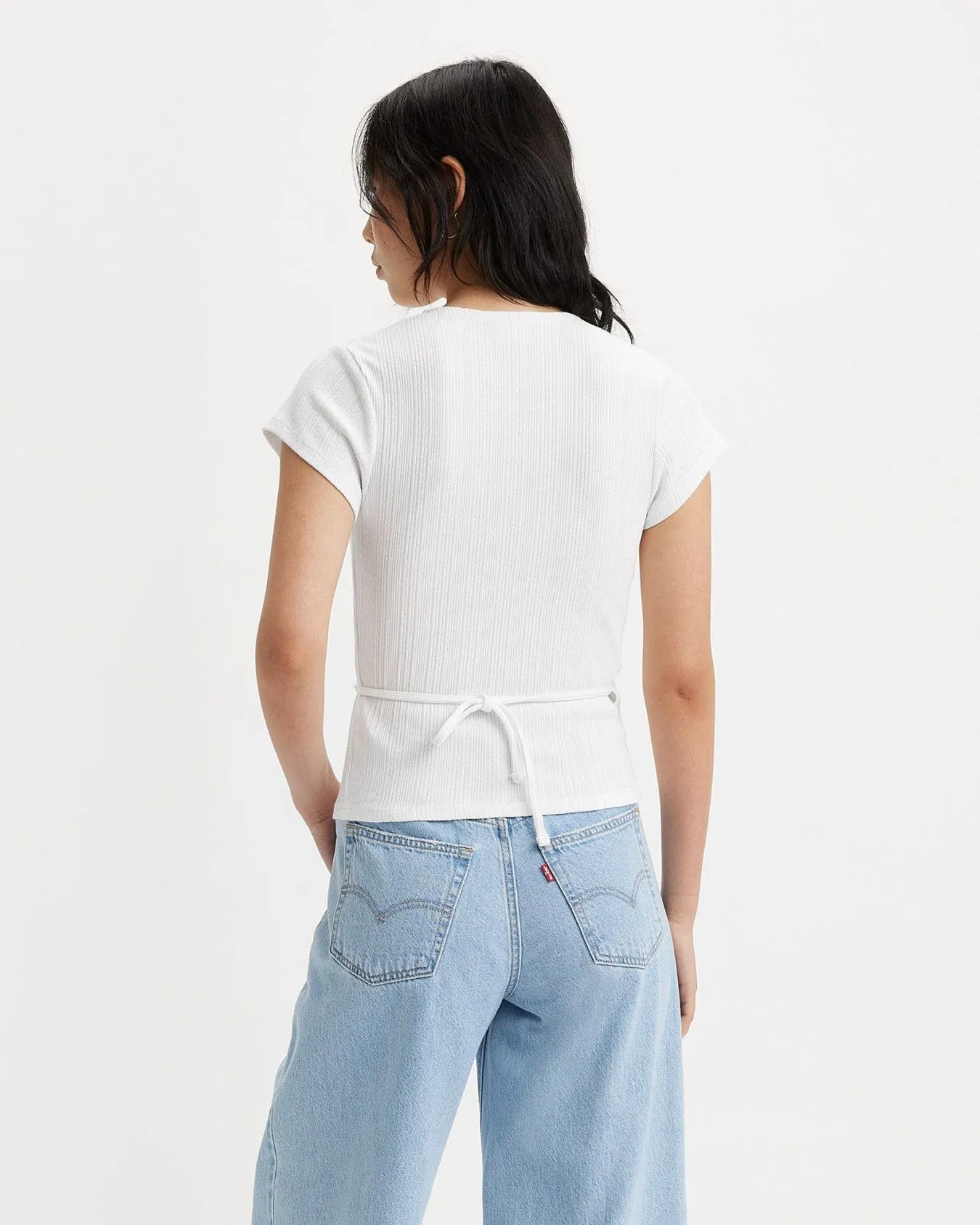 Levi's® Womens Dry Goods Pointelle Wrap Tee - Sugar Swizzle