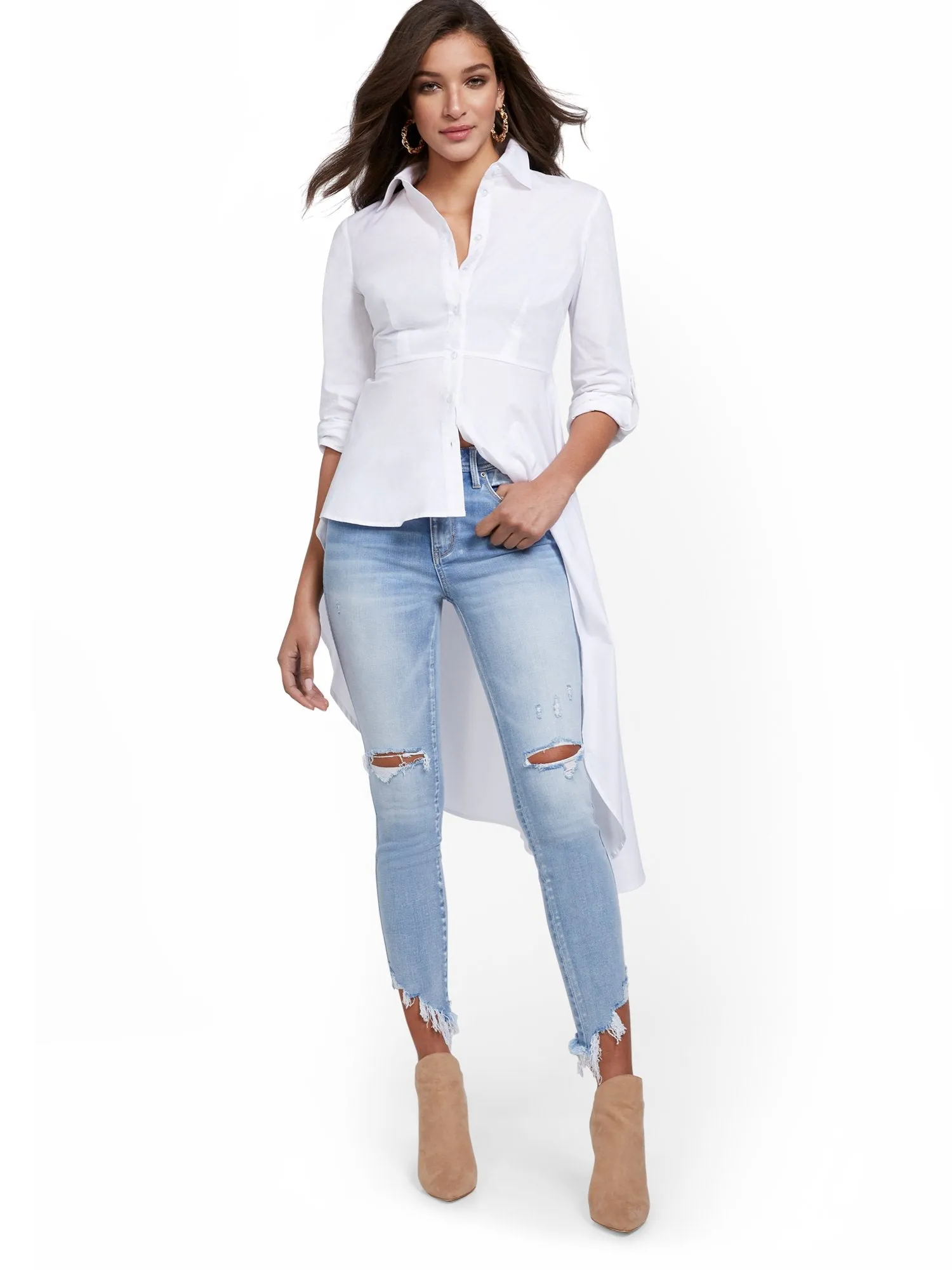 Lexi High-Waisted Distressed Super-Skinny Ankle Jeans