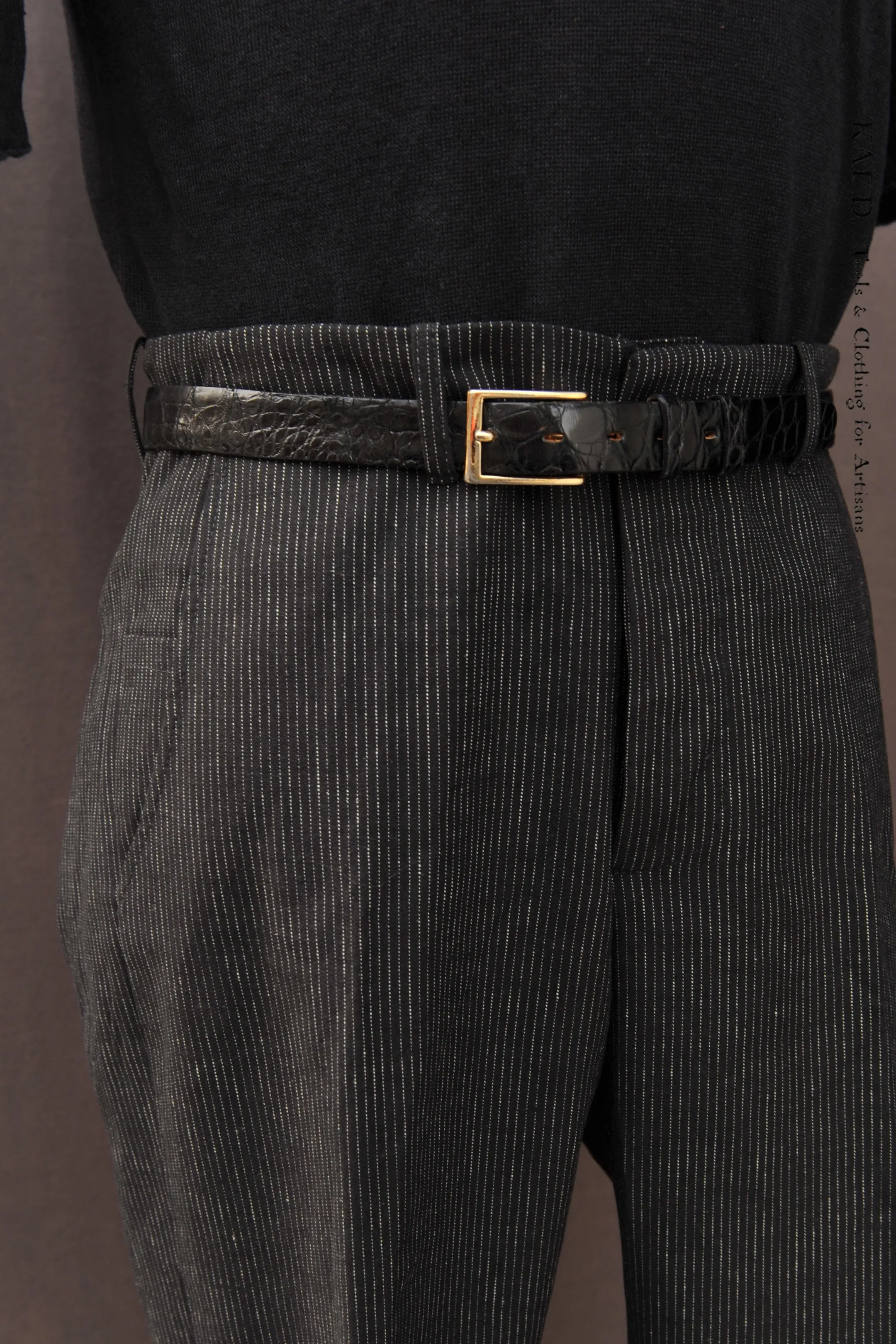 Linen Cotton Borough Pants - Black Pin - 30, 32, 34, 36