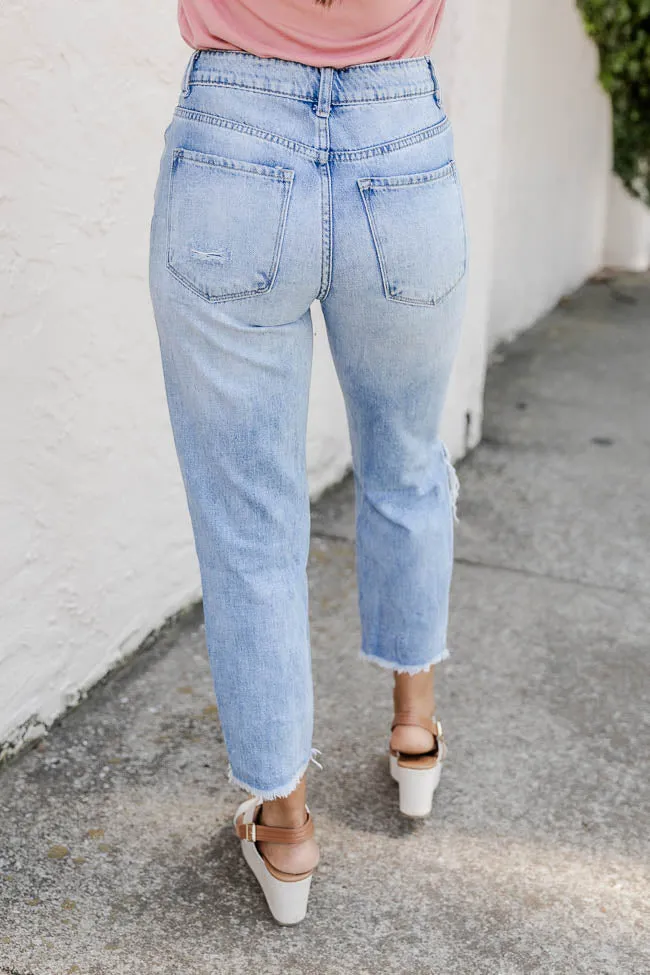 Lucy Distressed Girlfriend Medium Wash Jeans FINAL SALE