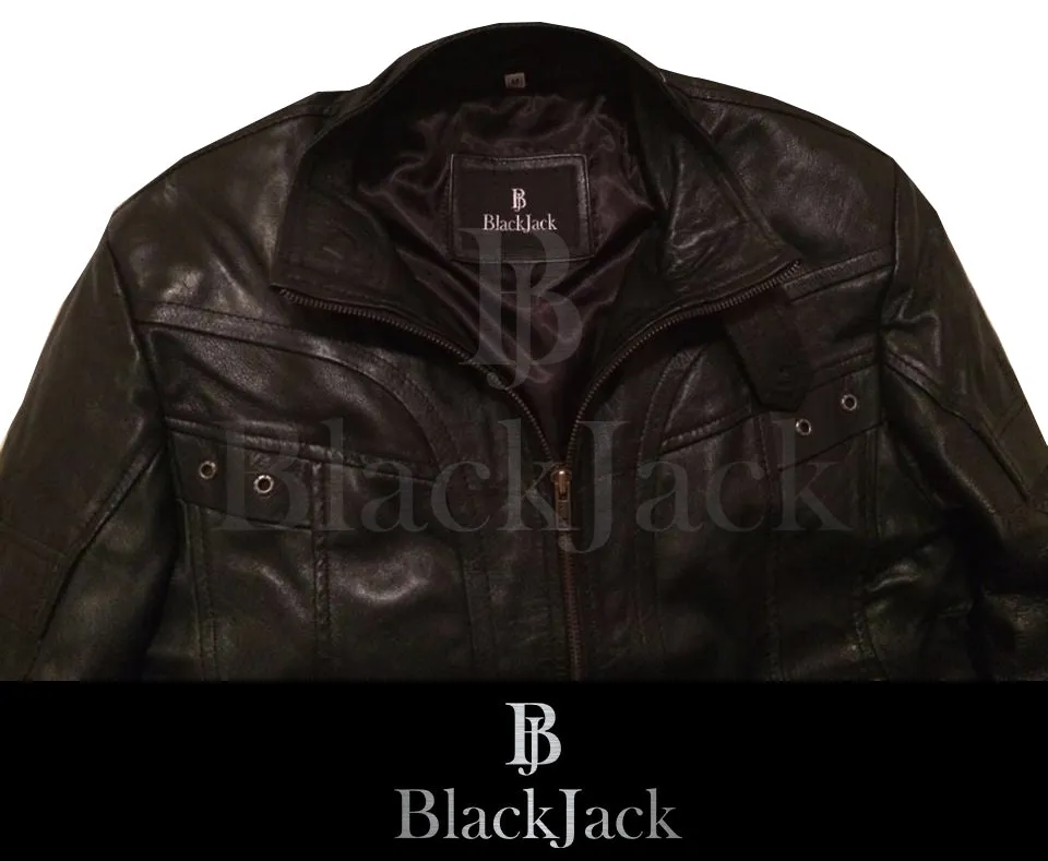 Men Slim Fit Sheep Leather Jacket