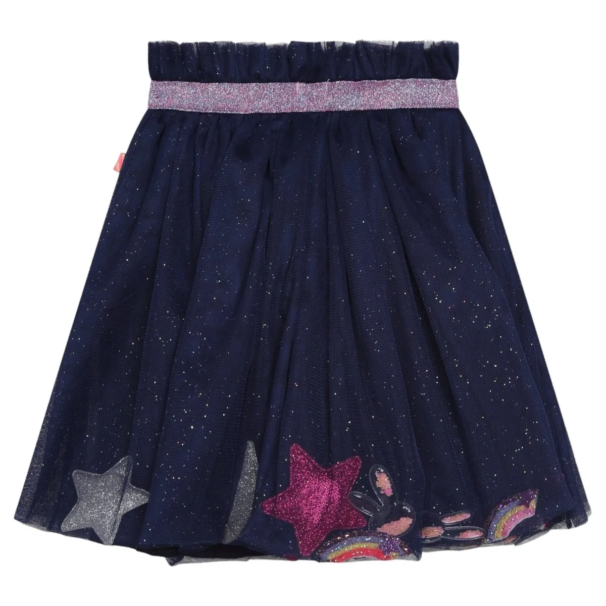 MESH SKIRT W/ MOVING CONFETTI STARS DETAILS