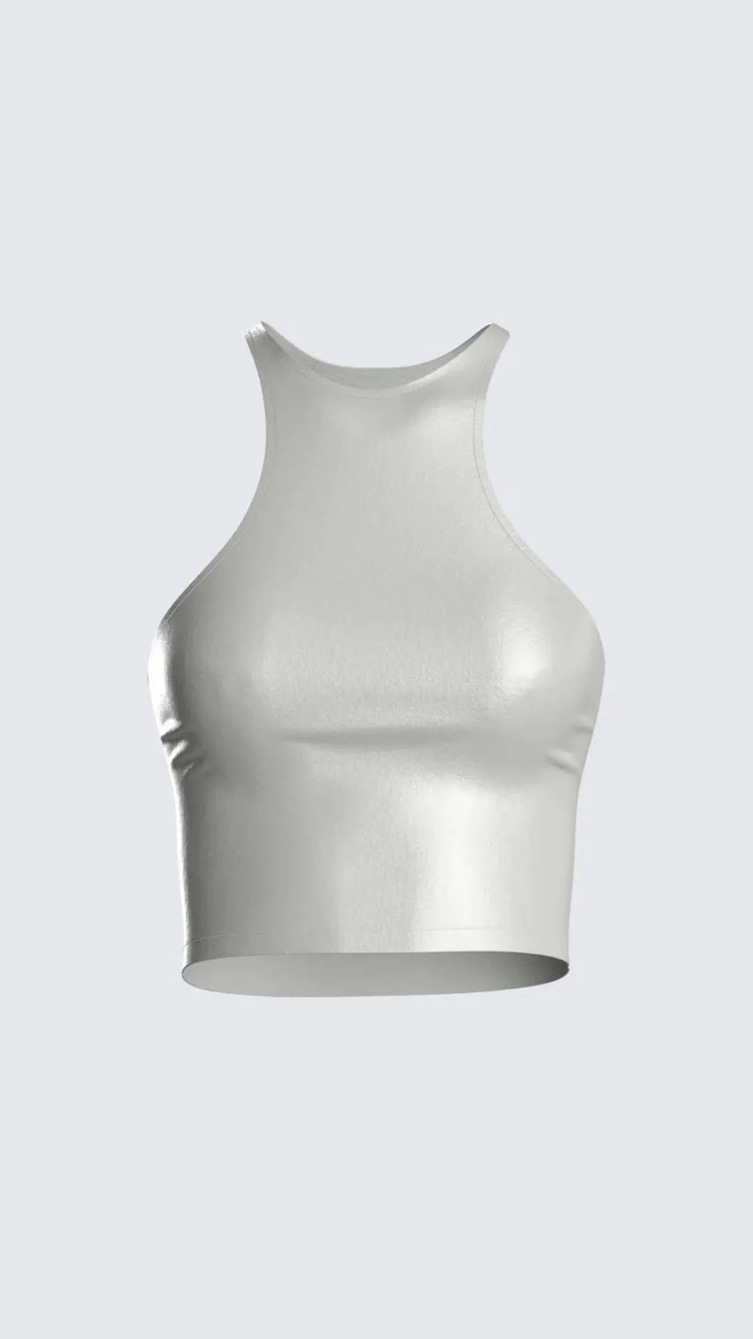 Metallic Silver Tank Top