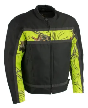 Milwaukee Leather MPM1786 Men's High Viz Textile Jacket with Mossy Oak Camo Chest Print