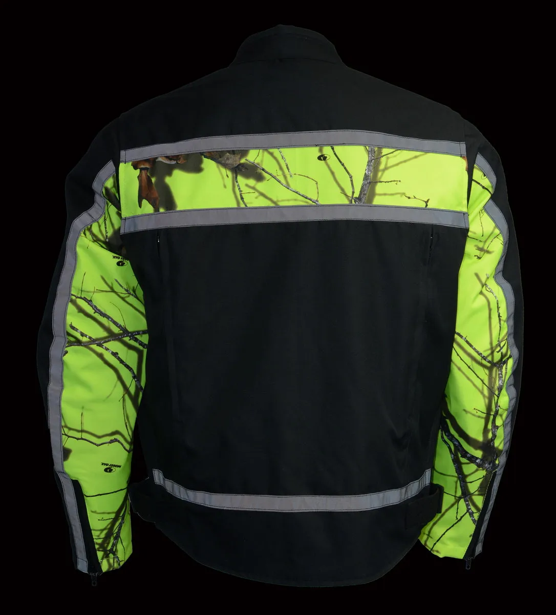 Milwaukee Leather MPM1786 Men's High Viz Textile Jacket with Mossy Oak Camo Chest Print