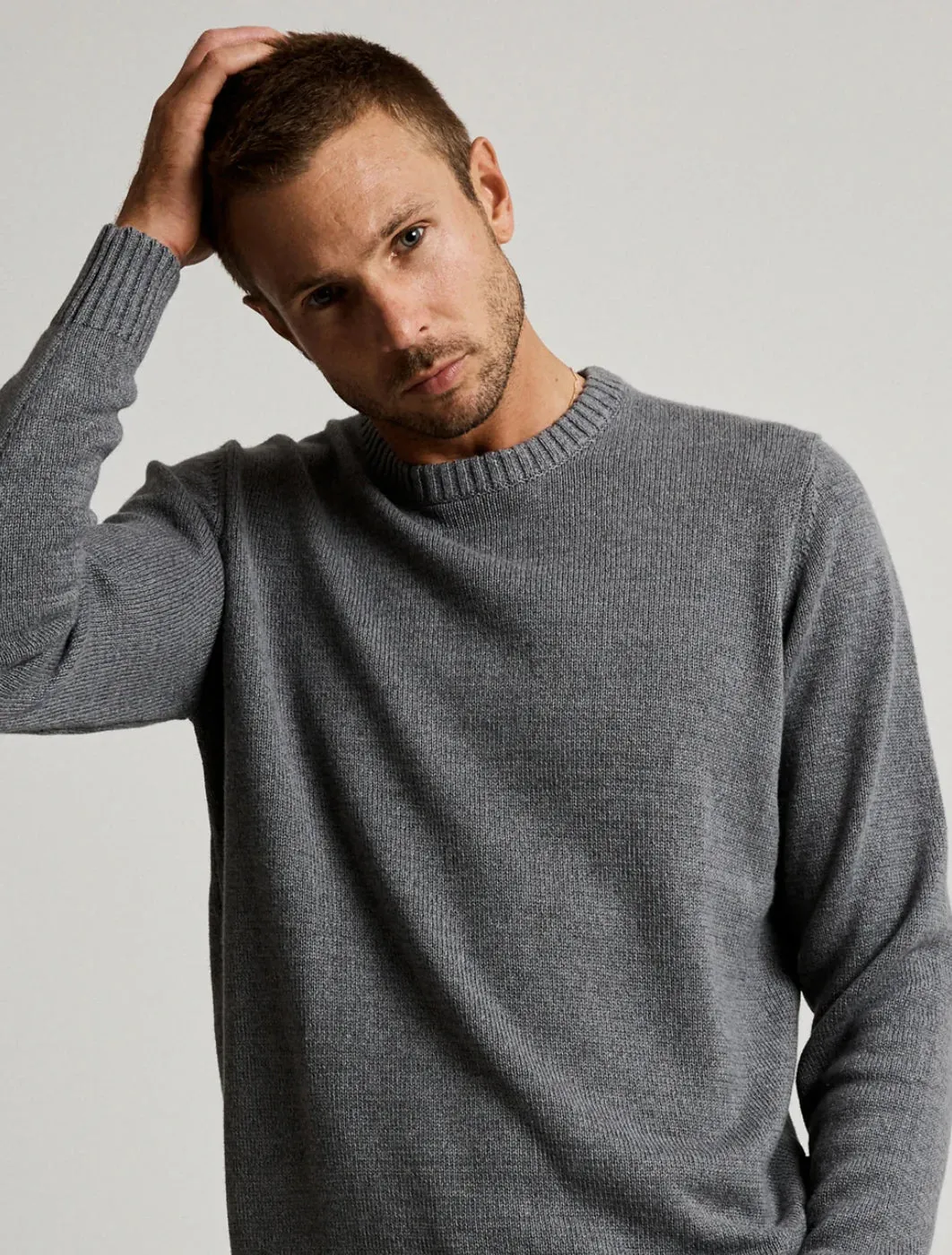 Mr Simple Grey Knit Jumper