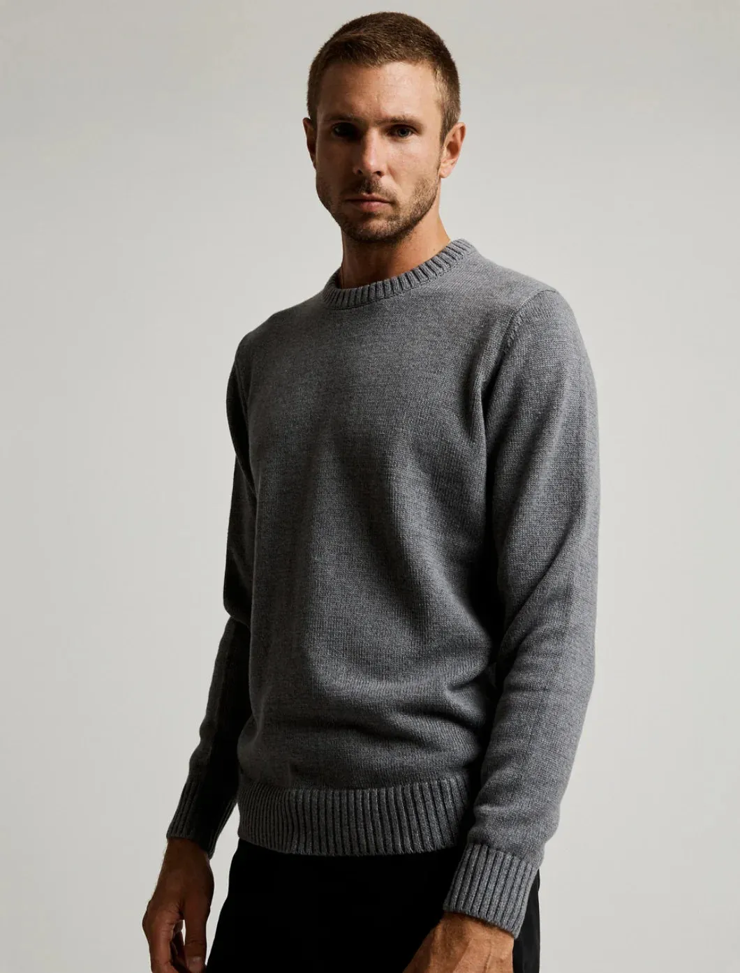 Mr Simple Grey Knit Jumper