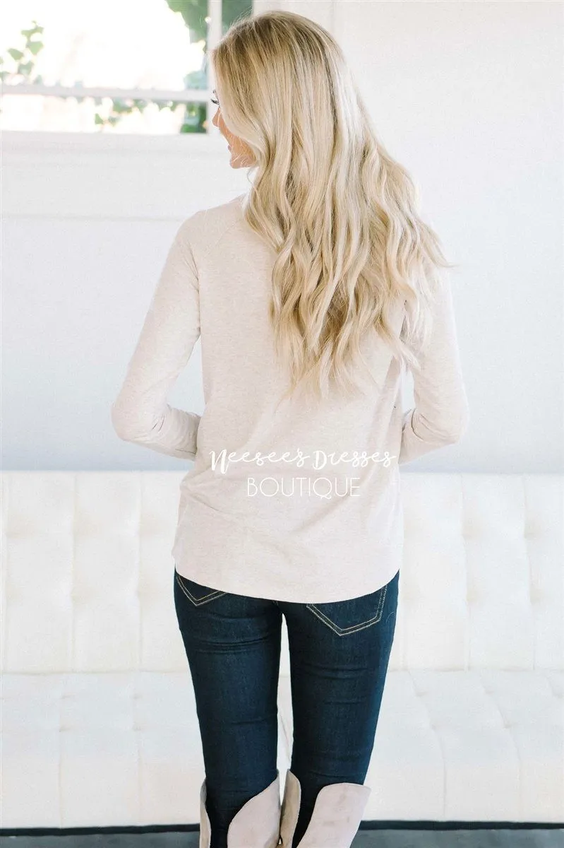 Oatmeal Suede Baseball Tee