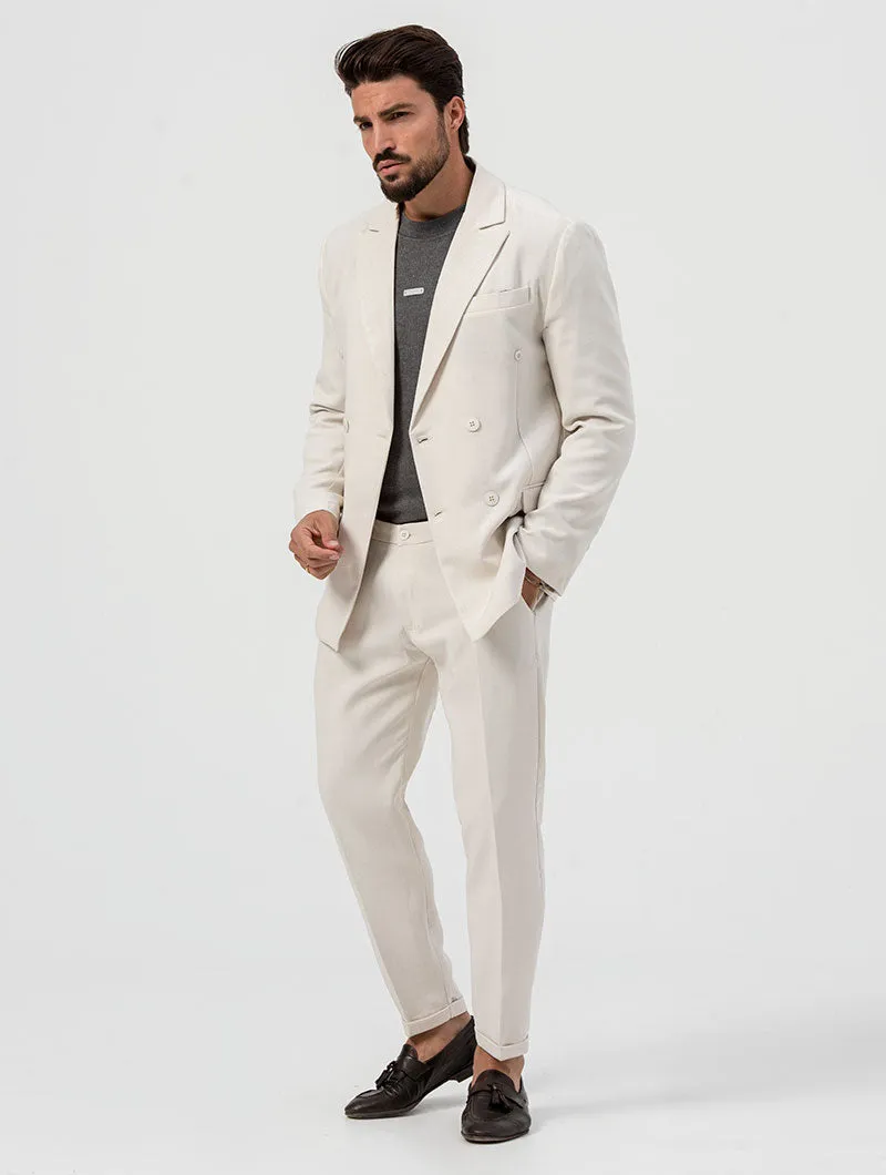 OSCAR DOUBLE BREASTED BLAZER IN CREAM